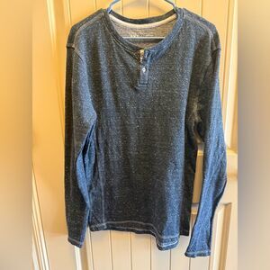 Buckle Size Medium Dark Blue Mens Long Sleeve Shirt Buttons Heathered Blue